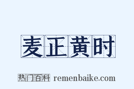 麦正黄时是什么意思的图片